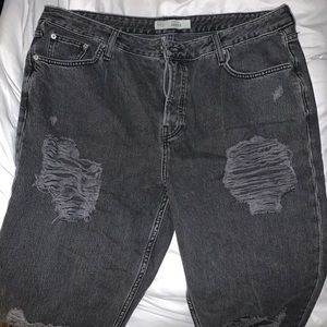 Topshop dark grey ripped jeans